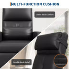 Fauteuil inclinable électrique avec chauffage et massage, canapé simple en cuir PU avec siège rembourré et 2 poches latérales, fauteuil inclinable électrique réglable pour salon