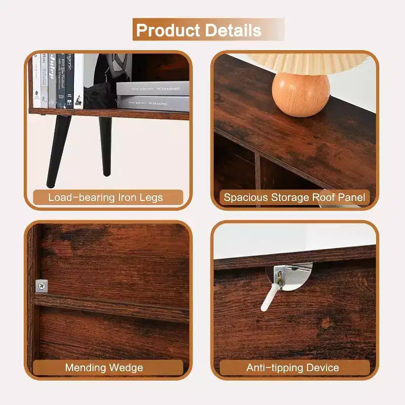 Bibliothèque ouverte en bois à 3 niveaux et 10 casiers, étagère de rangement autoportante avec 5 pieds en fer pour bureau, salon, chambre à coucher