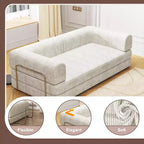 Canapé convertible en velours côtelé de 78", canapé-lit pliant 3 places, matelas de sol King Size pour salon