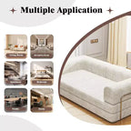 Canapé convertible en velours côtelé de 78", canapé-lit pliant 3 places, matelas de sol King Size pour salon