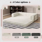 Canapé convertible en velours côtelé de 78", canapé-lit pliant 3 places, matelas de sol King Size pour salon