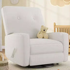 Fauteuil inclinable manuel, fauteuil à bascule pivotant et planeur rembourré en lin, fauteuil réglable avec repose-pieds