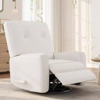 Fauteuil inclinable manuel, fauteuil à bascule pivotant et planeur rembourré en lin, fauteuil réglable avec repose-pieds