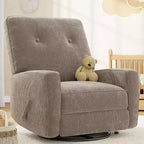 Fauteuil inclinable manuel, fauteuil à bascule pivotant et planeur rembourré en lin, fauteuil réglable avec repose-pieds