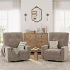 Fauteuil inclinable manuel, fauteuil à bascule pivotant et planeur rembourré en lin, fauteuil réglable avec repose-pieds