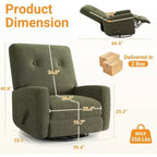 Fauteuil inclinable manuel, fauteuil à bascule pivotant et planeur rembourré en lin, fauteuil réglable avec repose-pieds