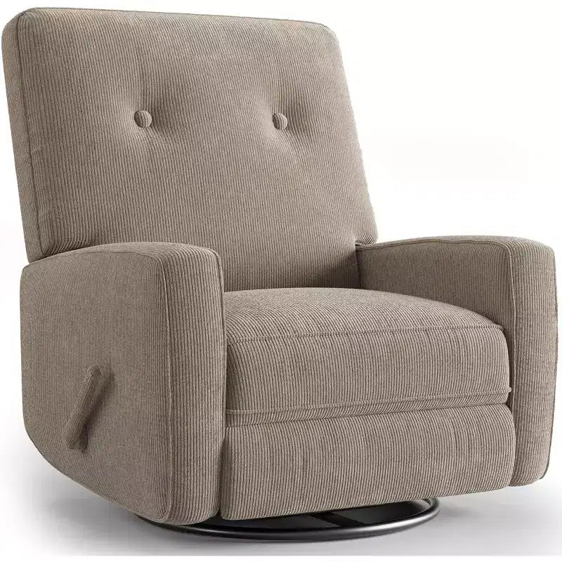 Fauteuil inclinable manuel, fauteuil à bascule pivotant et planeur rembourré en lin, fauteuil réglable avec repose-pieds