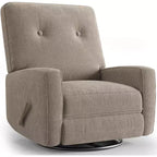 Fauteuil inclinable manuel, fauteuil à bascule pivotant et planeur rembourré en lin, fauteuil réglable avec repose-pieds