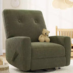 Fauteuil inclinable manuel, fauteuil à bascule pivotant et planeur rembourré en lin, fauteuil réglable avec repose-pieds