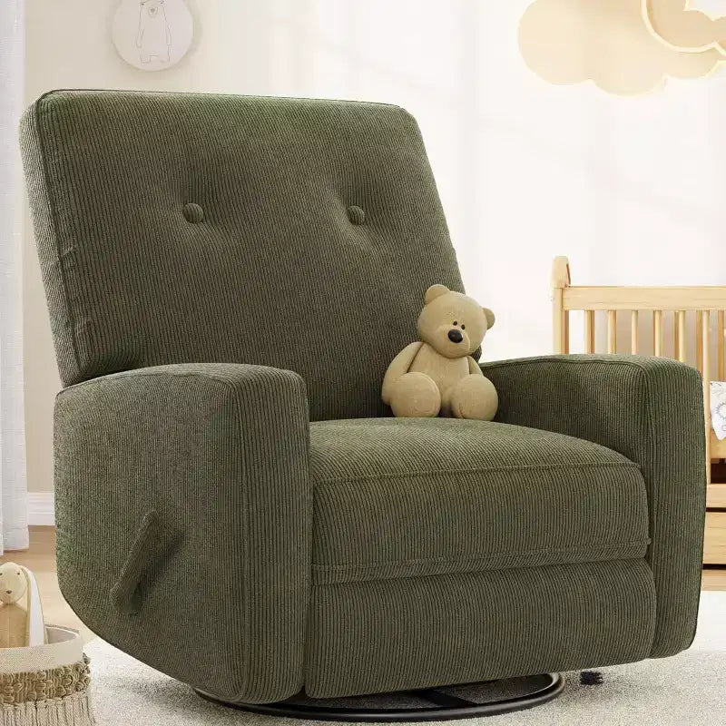 Fauteuil inclinable manuel, fauteuil à bascule pivotant et planeur rembourré en lin, fauteuil réglable avec repose-pieds
