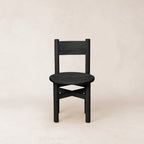 Chaise de salle à manger - Bois massif, finition noire