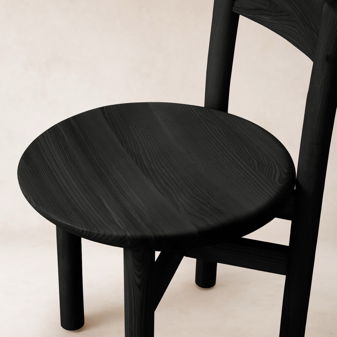 Chaise de salle à manger - Bois massif, finition noire