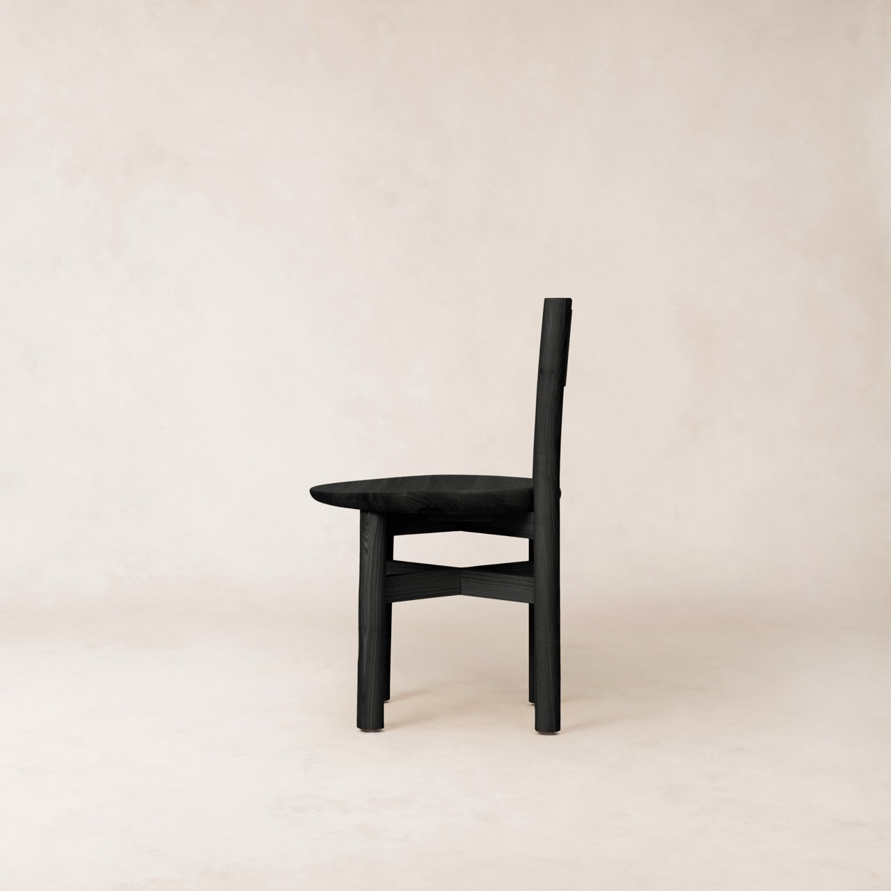 Chaise de salle à manger - Bois massif, finition noire