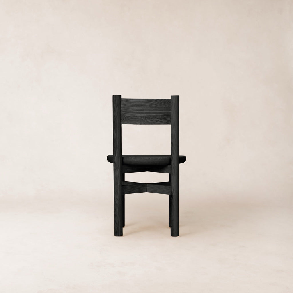 Chaise de salle à manger - Bois massif, finition noire