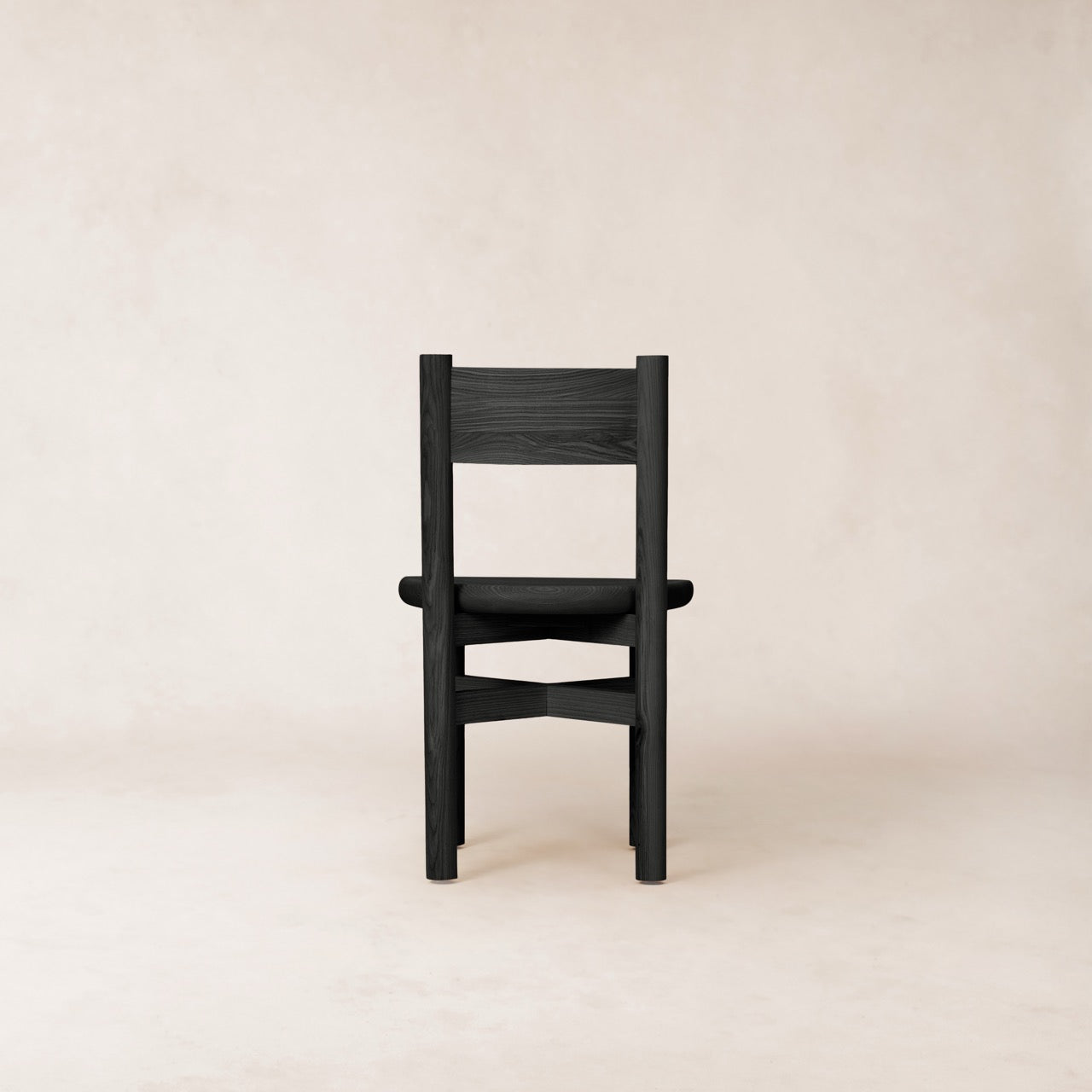 Chaise de salle à manger - Bois massif, finition noire