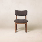Chaise de salle à manger - Bouclette Mocha et pieds coniques en chêne blanc