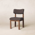 Chaise de salle à manger - Bouclette Mocha et pieds coniques en chêne blanc