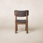Chaise de salle à manger - Bouclette Mocha et pieds coniques en chêne blanc