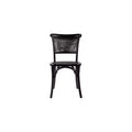 Set of 2 Ugashik Dining Chairs Antique Black - Alder Bay: Elm Wood, Rattan Back, No Assembly Required
