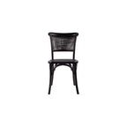 Set of 2 Ugashik Dining Chairs Antique Black - Alder Bay: Elm Wood, Rattan Back, No Assembly Required