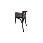 Lot de 2 chaises de salle à manger bohème, cadre en orme massif, dossier en rotin, noir antique, aucun assemblage requis, 125 kg