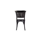 Lot de 2 chaises de salle à manger bohème, cadre en orme massif, dossier en rotin, noir antique, aucun assemblage requis, 125 kg