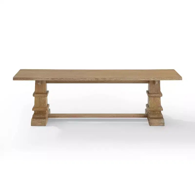 Banc de salle à manger style ferme 60 po, finition brossée rustique marron, bois d'hévéa et MDF, 3 places, 300 lb