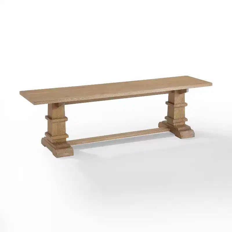 Banc de salle à manger style ferme 60 po, finition brossée rustique marron, bois d'hévéa et MDF, 3 places, 300 lb