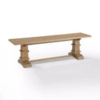 Banc de salle à manger style ferme 60 po, finition brossée rustique marron, bois d'hévéa et MDF, 3 places, 300 lb