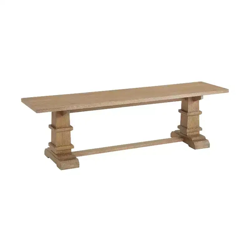 Banc de salle à manger style ferme 60 po, finition brossée rustique marron, bois d'hévéa et MDF, 3 places, 300 lb