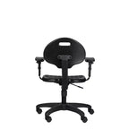 Chaise de travail en polyuréthane réglable en hauteur de 16 à 21 po avec accoudoirs, pivotante à 360°, capacité de 300 lb, garantie de 10 ans