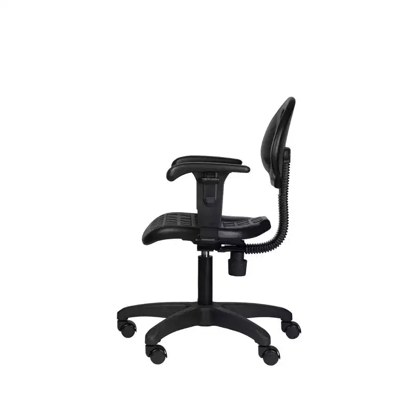 Chaise de travail en polyuréthane réglable en hauteur de 16 à 21 po avec accoudoirs, pivotante à 360°, capacité de 300 lb, garantie de 10 ans