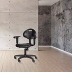 Chaise de travail en polyuréthane réglable en hauteur de 16 à 21 po avec accoudoirs, pivotante à 360°, capacité de 300 lb, garantie de 10 ans