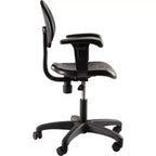 Chaise de travail en polyuréthane réglable en hauteur de 16 à 21 po avec accoudoirs, pivotante à 360°, capacité de 300 lb, garantie de 10 ans