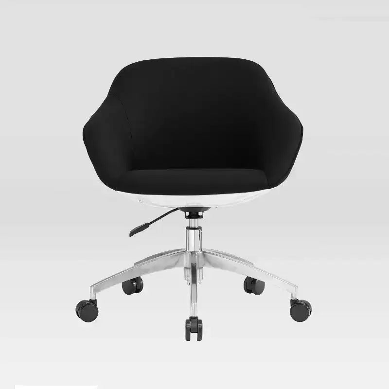 Upholstered Office Task Chair Black - Techni Mobili: Swivel, Lumbar Support, Adjustable Height