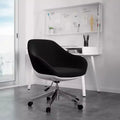 Chaise de bureau pivotante noire rembourrée - Support lombaire, hauteur réglable