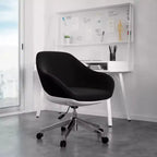 Chaise de bureau pivotante noire rembourrée - Support lombaire, hauteur réglable