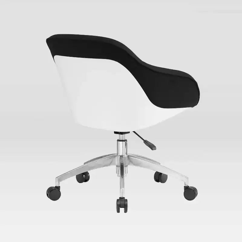 Chaise de bureau pivotante noire rembourrée - Support lombaire, hauteur réglable