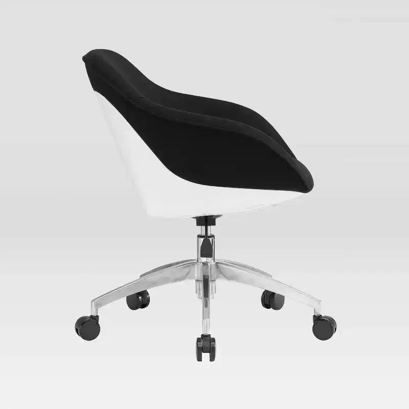 Chaise de bureau pivotante noire rembourrée - Support lombaire, hauteur réglable