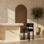 Tabouret de comptoir - Boucle noire et pieds coniques en chêne blanc