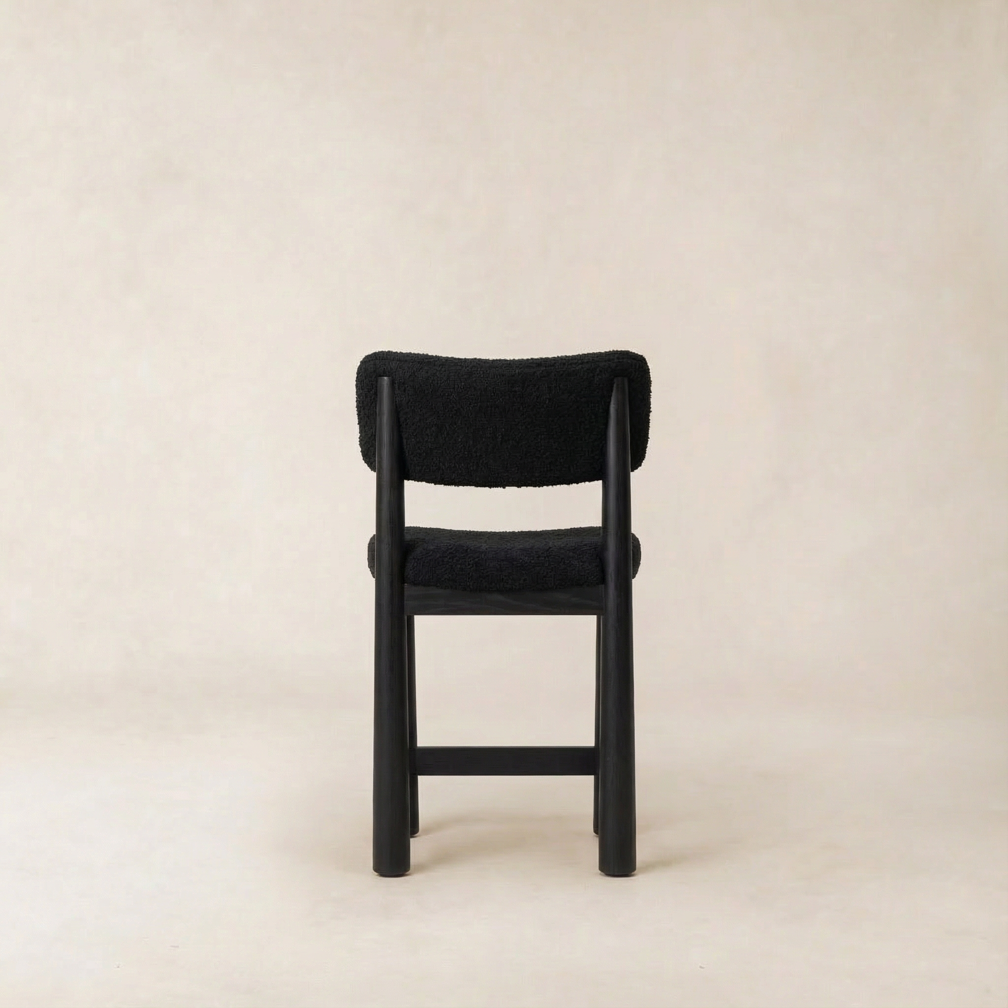 Tabouret de comptoir - Boucle noire et pieds coniques en chêne blanc