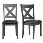 Lot de 2 chaises d'appoint rembourrées sans accoudoirs à dossier en X, cadre en acacia et MDF, capacité de 136 kg