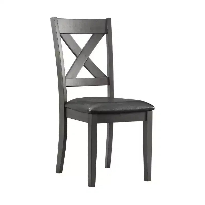 Lot de 2 chaises d'appoint rembourrées sans accoudoirs à dossier en X, cadre en acacia et MDF, capacité de 136 kg