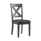 Lot de 2 chaises d'appoint rembourrées sans accoudoirs à dossier en X, cadre en acacia et MDF, capacité de 136 kg