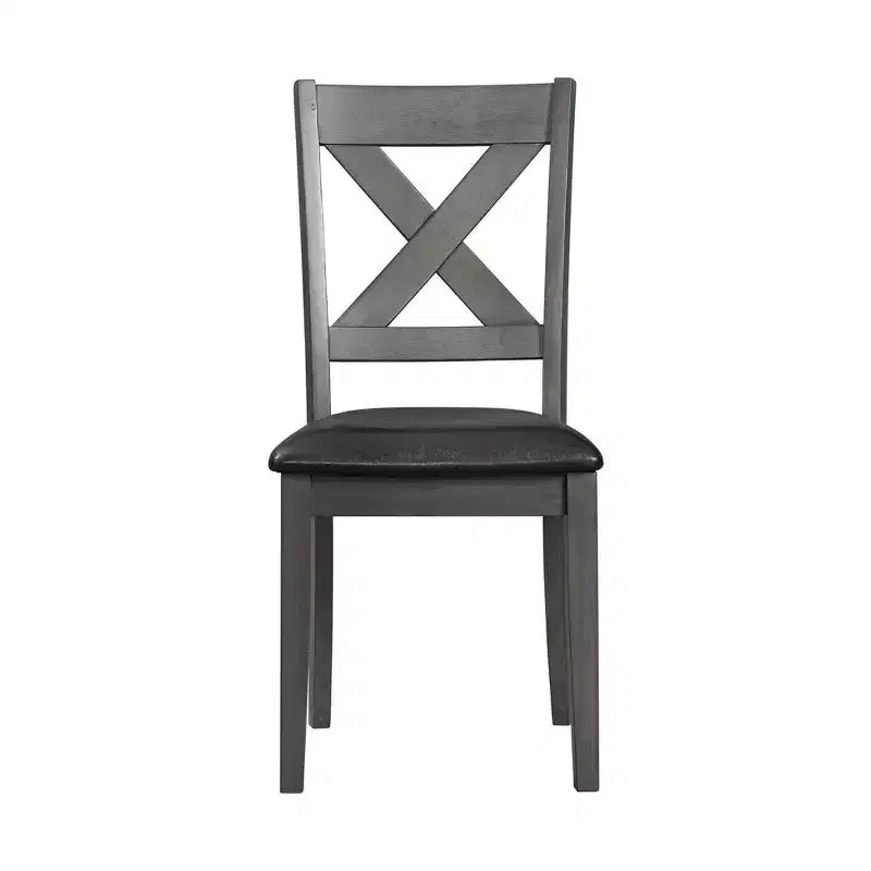 Lot de 2 chaises d'appoint rembourrées sans accoudoirs à dossier en X, cadre en acacia et MDF, capacité de 136 kg