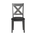 Lot de 2 chaises d'appoint rembourrées sans accoudoirs à dossier en X, cadre en acacia et MDF, capacité de 136 kg