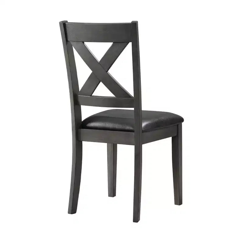 Lot de 2 chaises d'appoint rembourrées sans accoudoirs à dossier en X, cadre en acacia et MDF, capacité de 136 kg