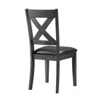 Lot de 2 chaises d'appoint rembourrées sans accoudoirs à dossier en X, cadre en acacia et MDF, capacité de 136 kg