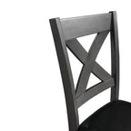 Lot de 2 chaises d'appoint rembourrées sans accoudoirs à dossier en X, cadre en acacia et MDF, capacité de 136 kg