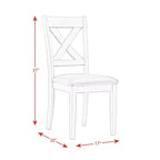 Lot de 2 chaises d'appoint rembourrées sans accoudoirs à dossier en X, cadre en acacia et MDF, capacité de 136 kg